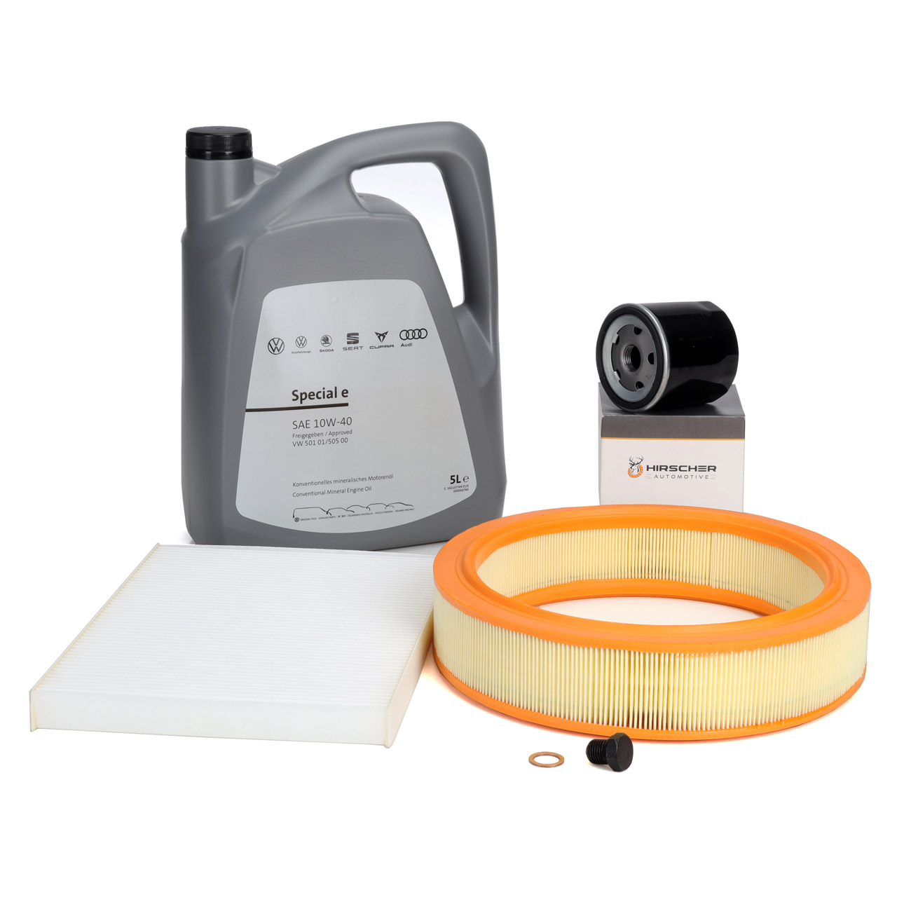 3-piece filter set + 5L ORIGINAL 10W-40 engine oil for VW Golf 3, Polo, 6N, Vento 1.0, 1.4, 1.6 and later
